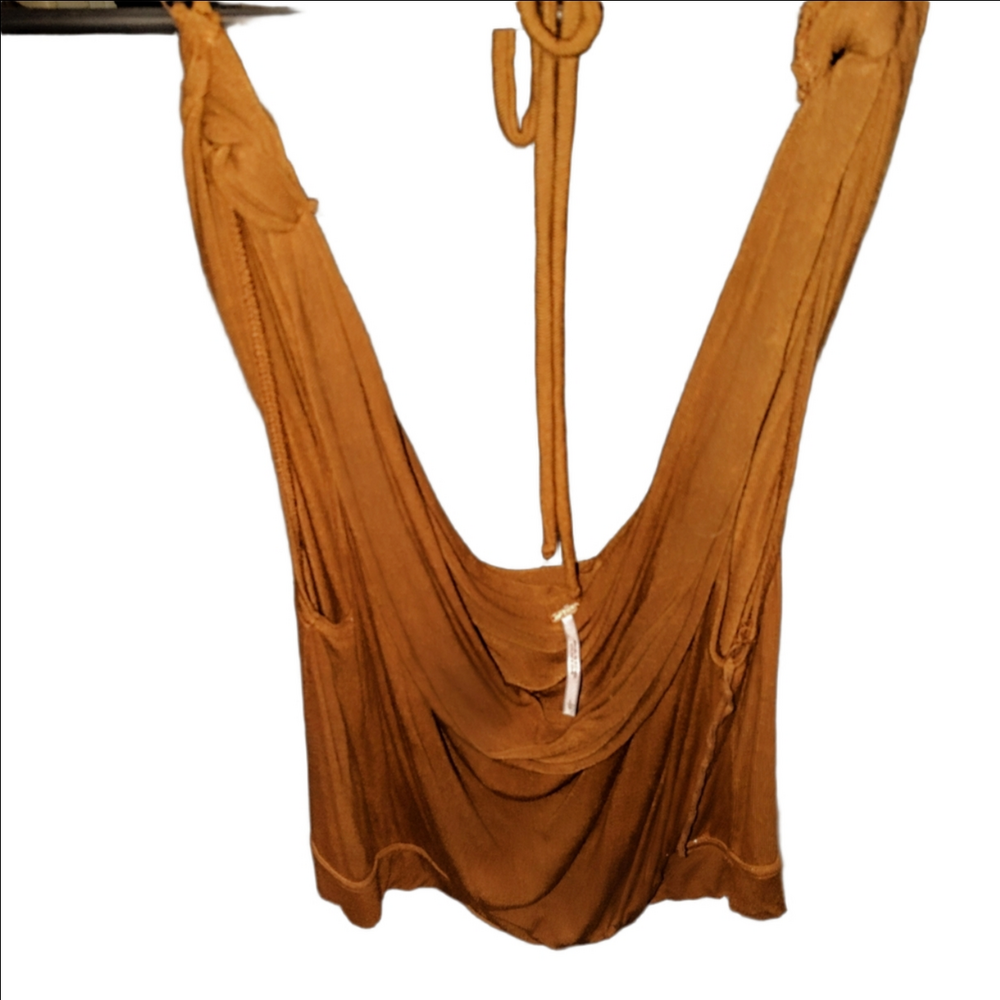Free People Rust Brown Draped Tank Top